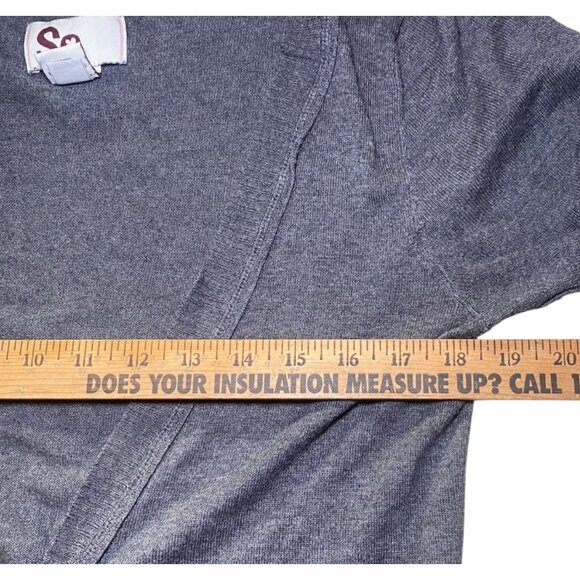 SO XL Gray Button-Down Boyfriend Cardigan Sweater Pockets Casual Cozy Comfort - Picture 6 of 7